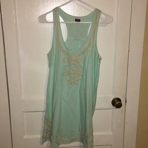 Blue and crema beach cover up/dress